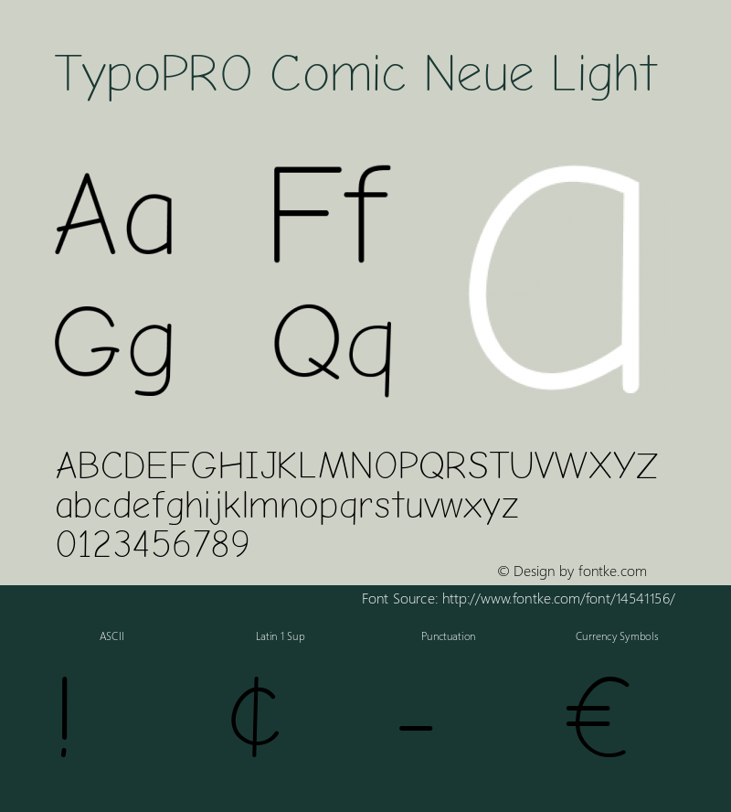 TypoPRO Comic Neue Light Version 1.000 Font Sample