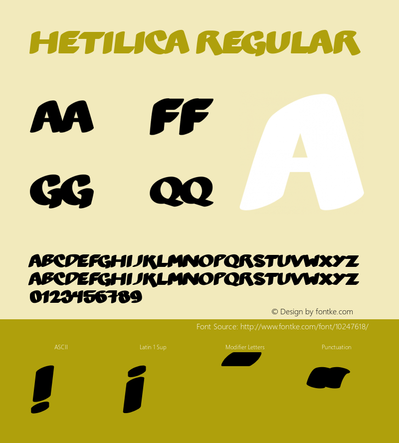 Hetilica Regular Version 000.100 Font Sample