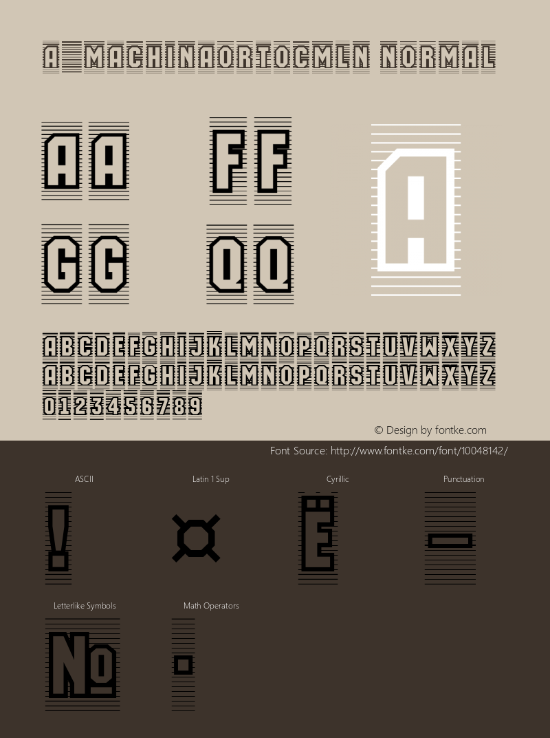 a_MachinaOrtoCmLn Normal 001.002 Font Sample