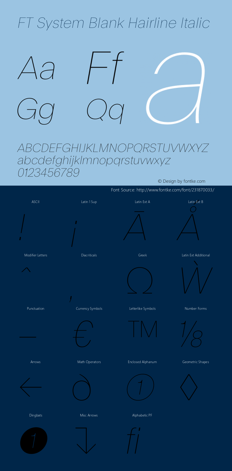 FT System Blank Hairline Italic Version 1.000;FEAKit 1.0图片样张