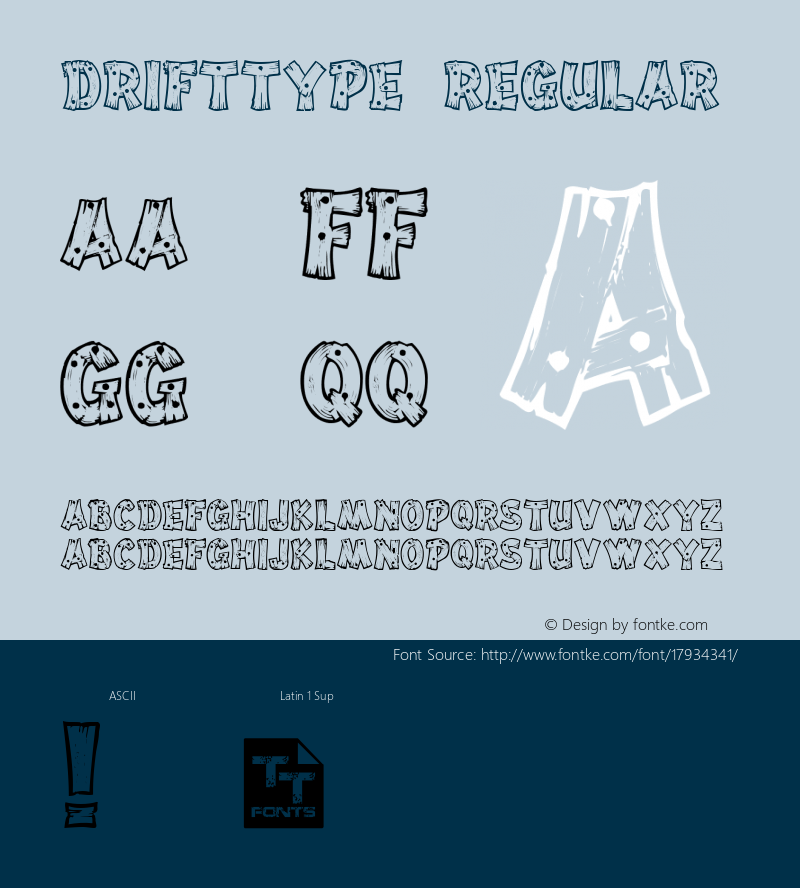 DriftType Regular Version 1.100 2010 Font Sample