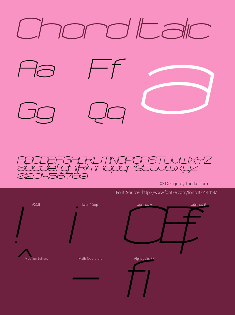 Chord Italic Version 1.000;PS 001.000;hotconv 1.0.38 Font Sample