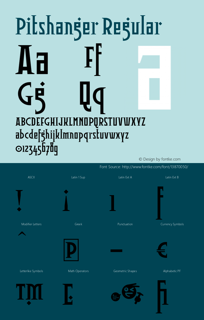 Pitshanger Regular Version 2.000 Font Sample