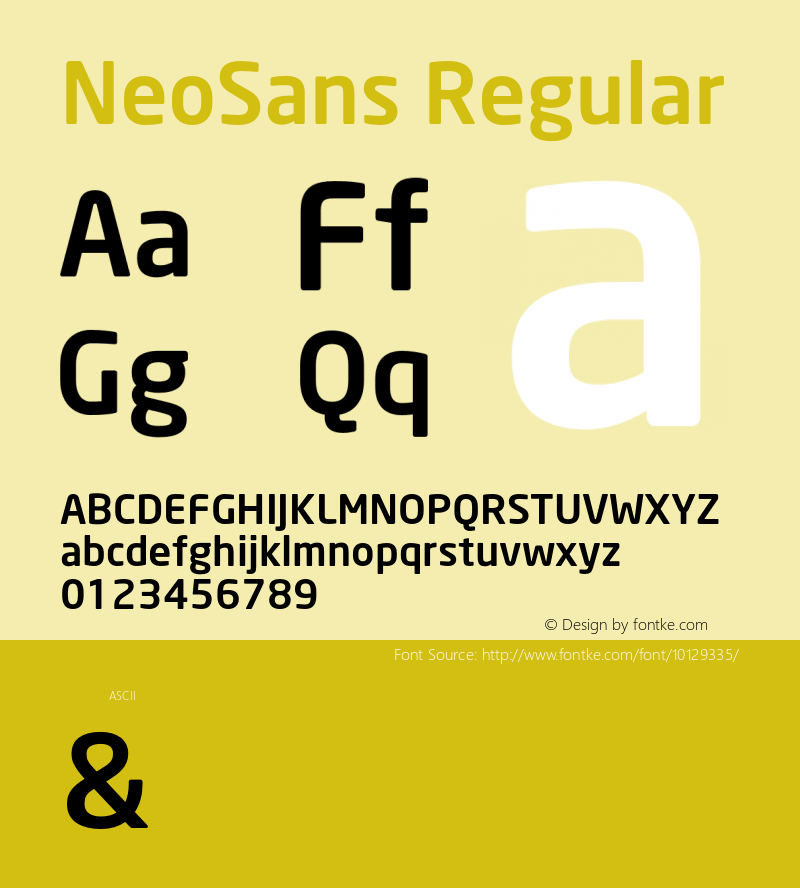 NeoSans Regular Version 1.000;PS 001.001;hotconv 1.0.38 Font Sample