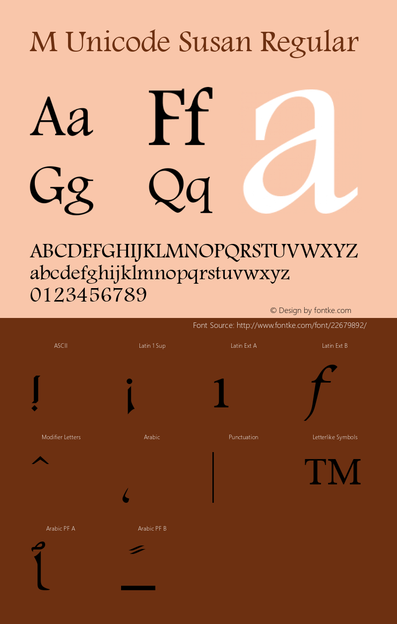 M Unicode Susan 1.0 - 1422 Font Sample