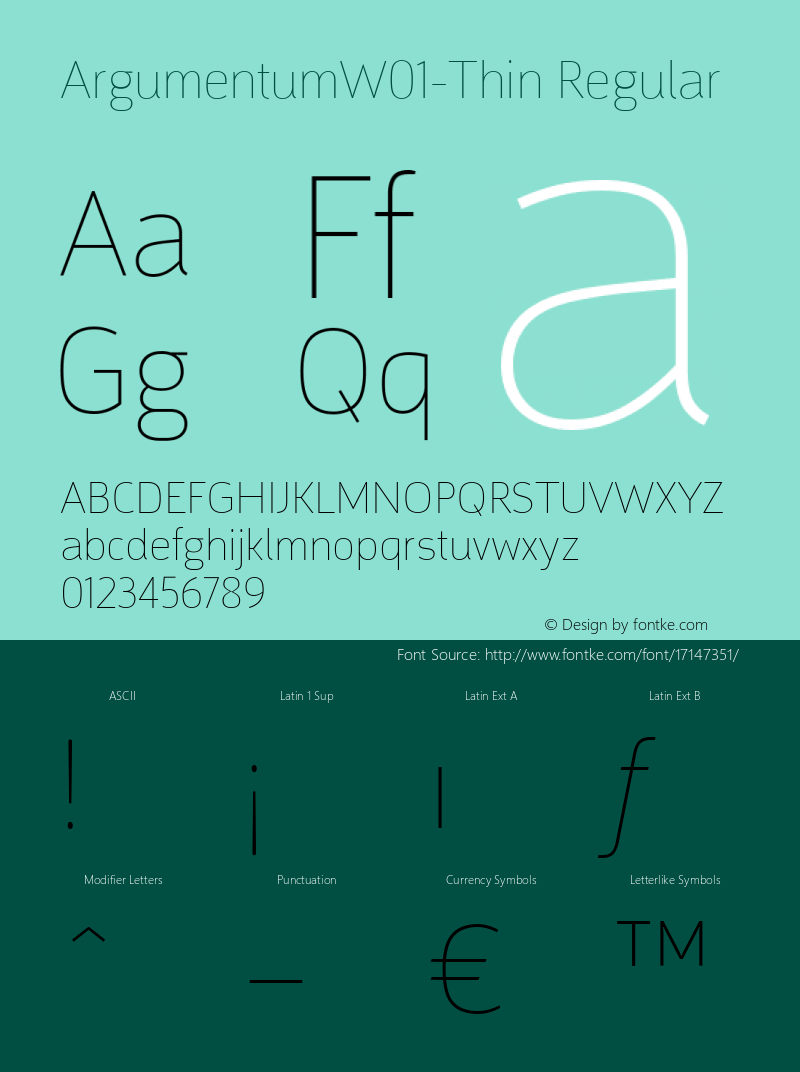 ArgumentumW01-Thin Regular Version 2.0 Font Sample