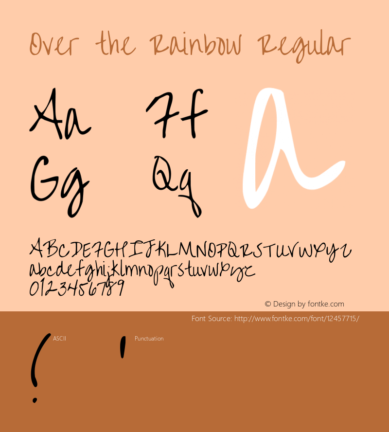 Over the Rainbow Regular Version 1.000 Font Sample