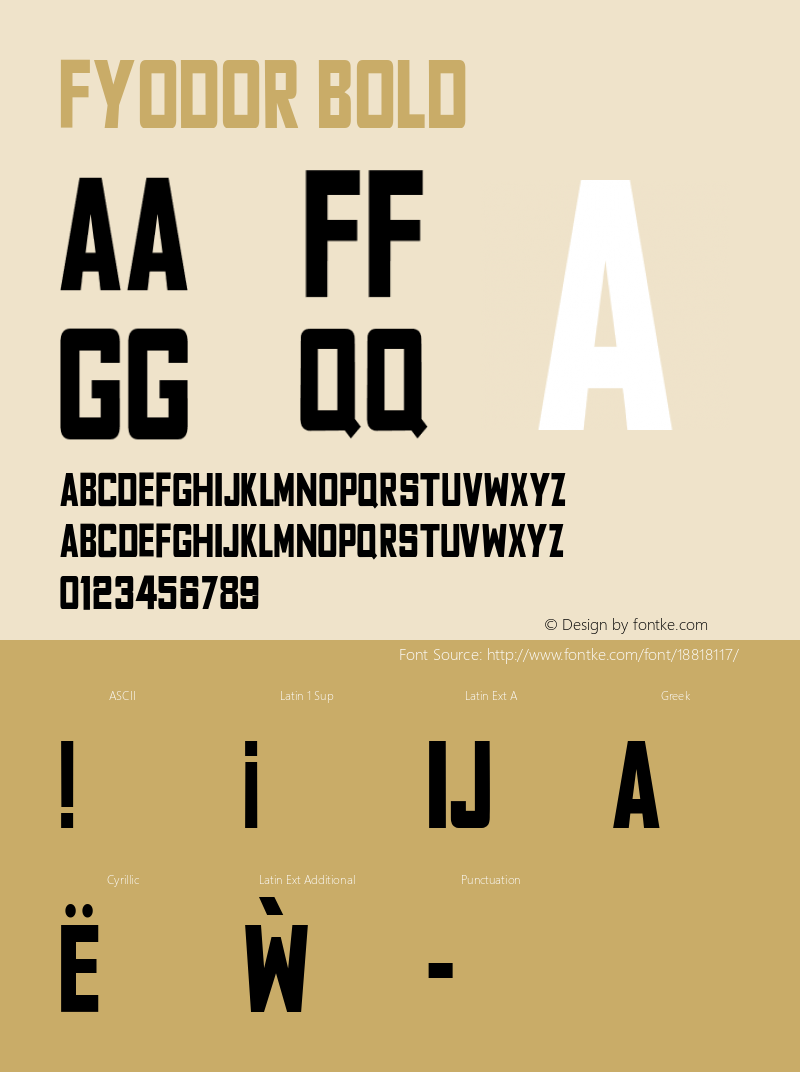 Fyodor Bold Version 1.000;PS 001.000;hotconv 1.0.70;makeotf.lib2.5.58329 Font Sample