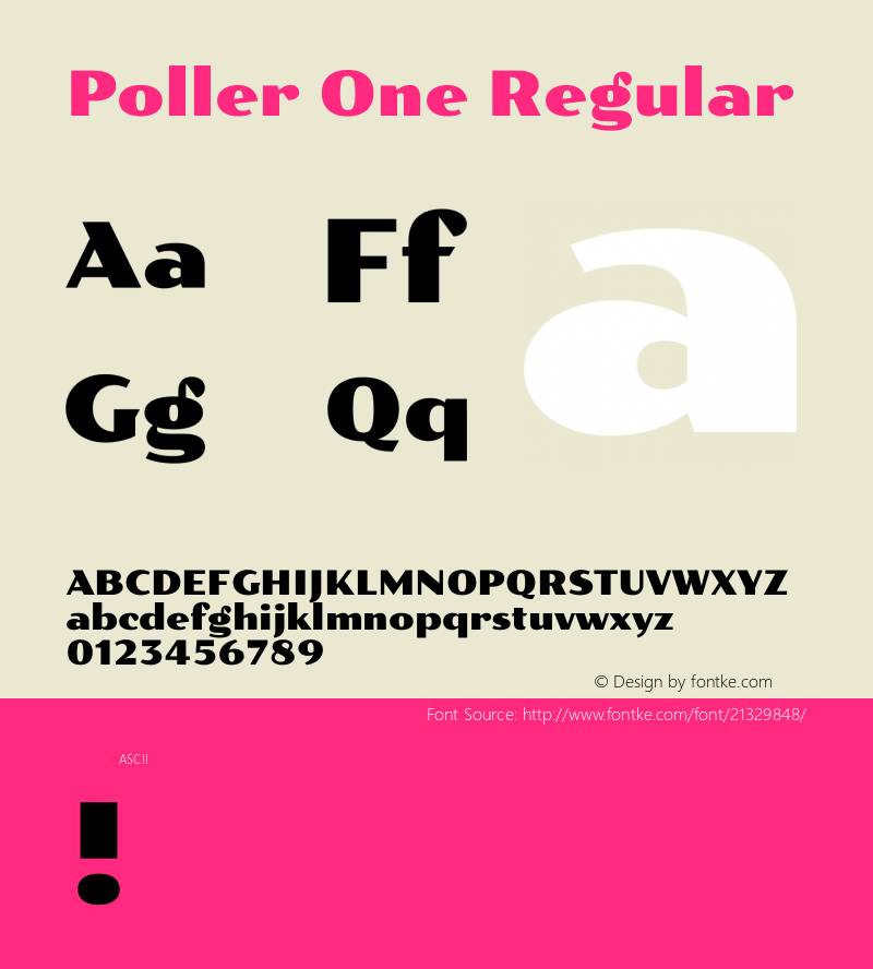 PollerOne Version 1.0 Font Sample