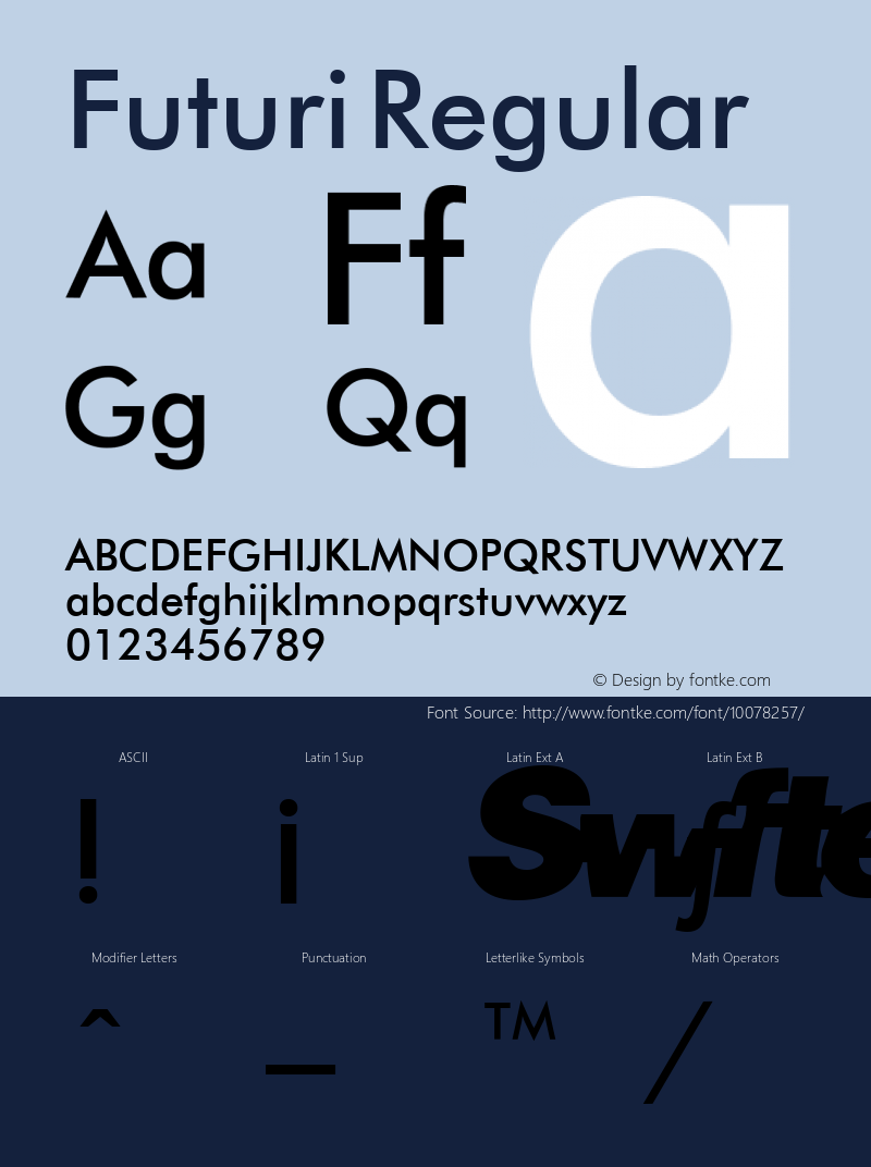 Futuri Regular Rev. 002.02 Font Sample