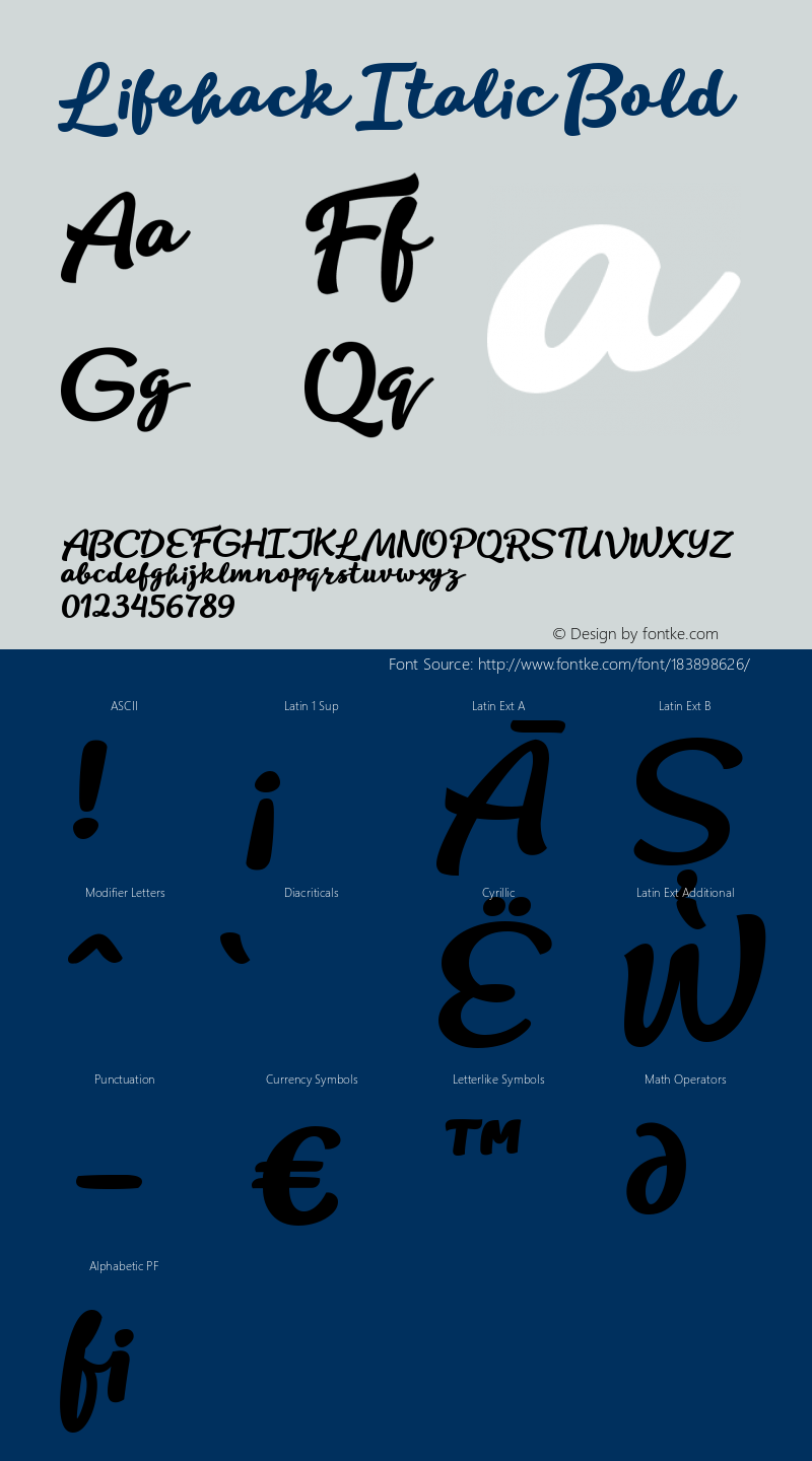 Lifehack Italic Bold 1.000图片样张