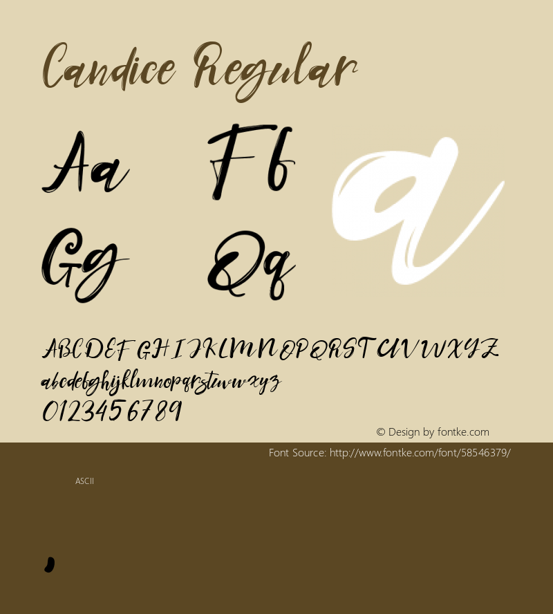 Candice Slanted Version 1.000 Font Sample