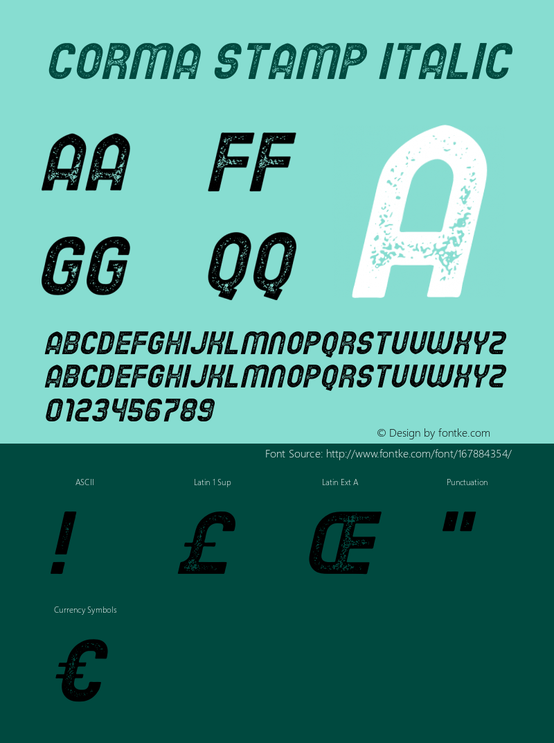 Corma Stamp Italic Version 1.00;March 10, 2019;FontCreator 11.5.0.2430 64-bit图片样张