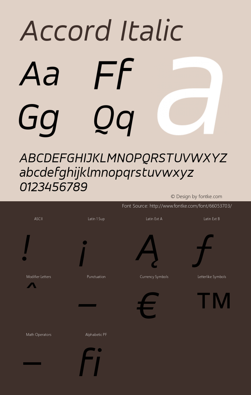 Accord-Italic 001.001 Font Sample