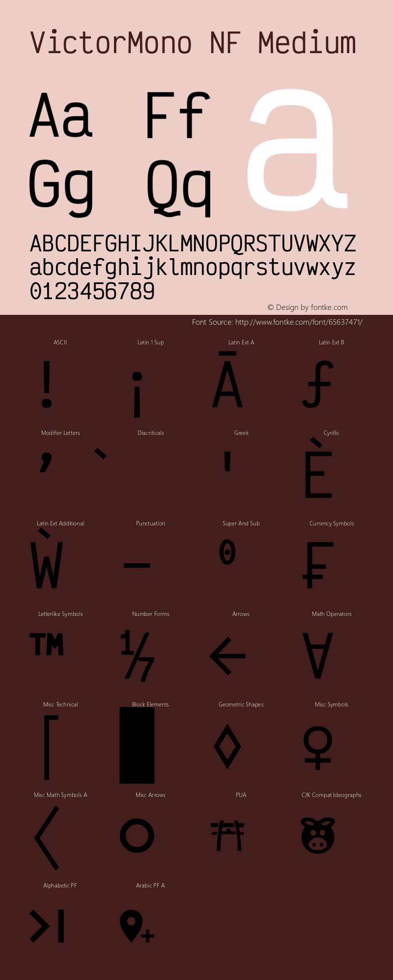 Victor Mono Medium Nerd Font Complete Mono Windows Compatible Version 1.310 Font Sample