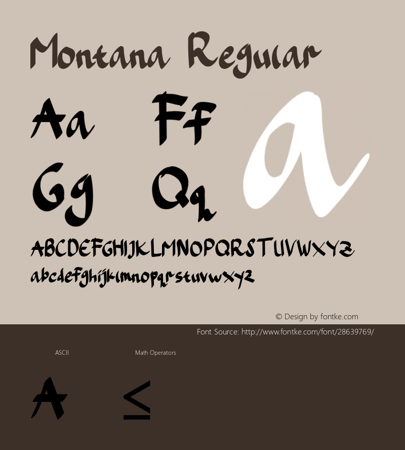 Montana Version 1.00;February 16, 2019;FontCreator 11.5.0.2427 64-bit Font Sample