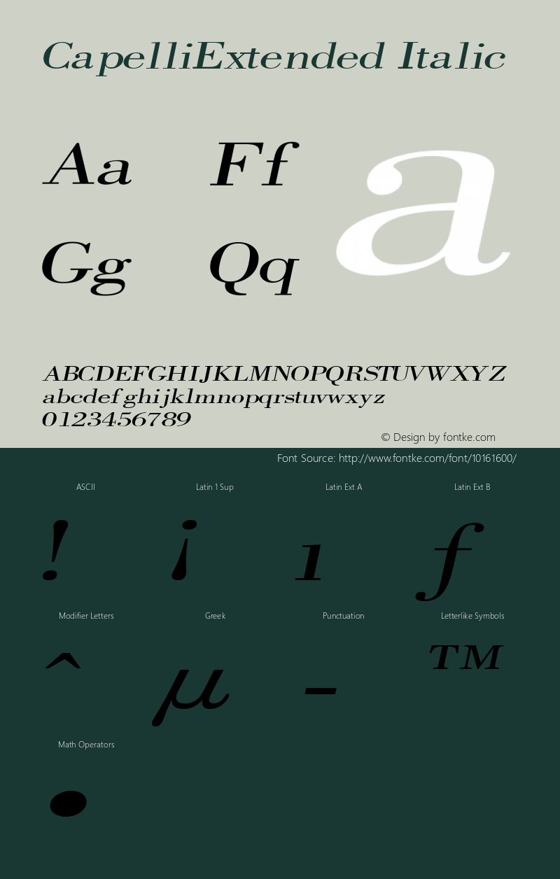 CapelliExtended Italic Rev. 003.000 Font Sample