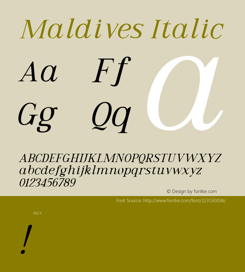 Maldives Italic Version 1.000图片样张