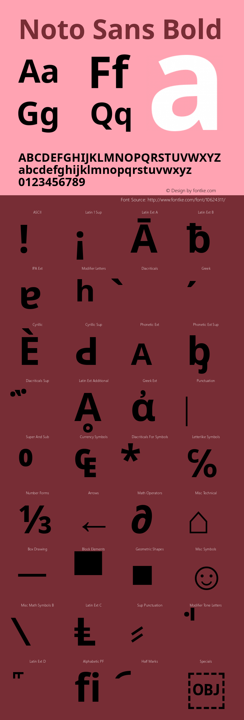 Noto Sans Bold Version 1.05 Font Sample