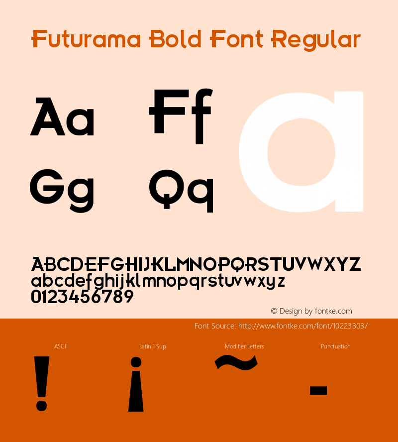 Futurama Bold Font Regular 2.1 Font Sample