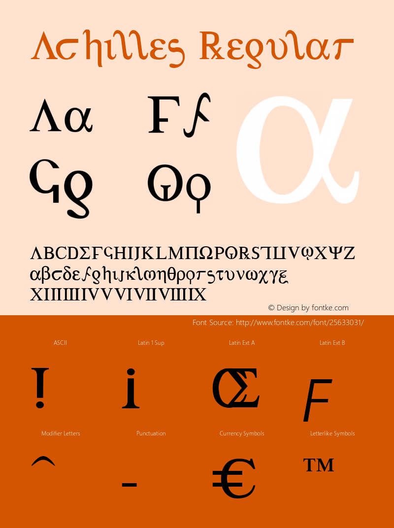 Achilles Regular 2 Font Sample