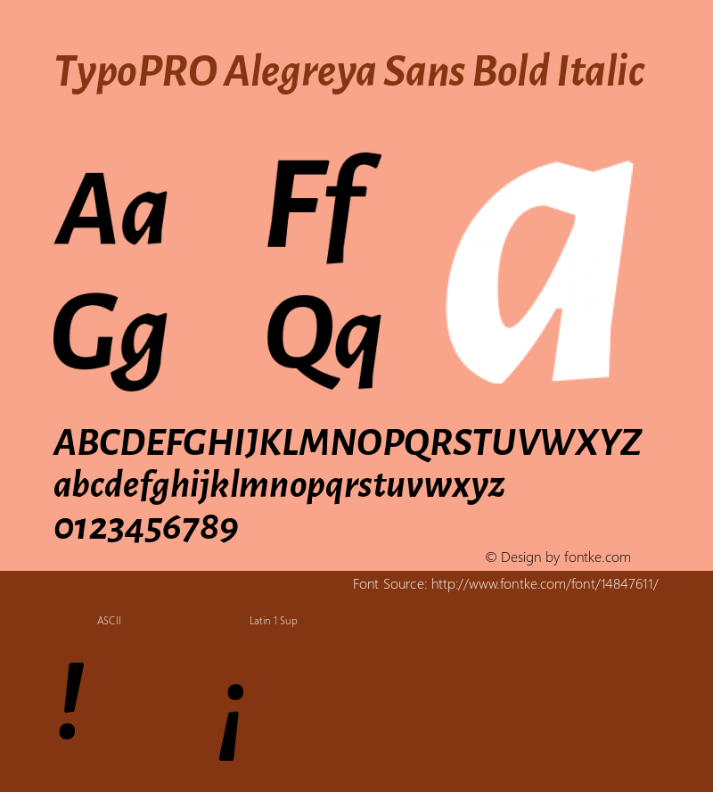 TypoPRO Alegreya Sans Bold Italic Version 1.000;PS 001.000;hotconv 1.0.70;makeotf.lib2.5.58329 DEVELOPMENT Font Sample