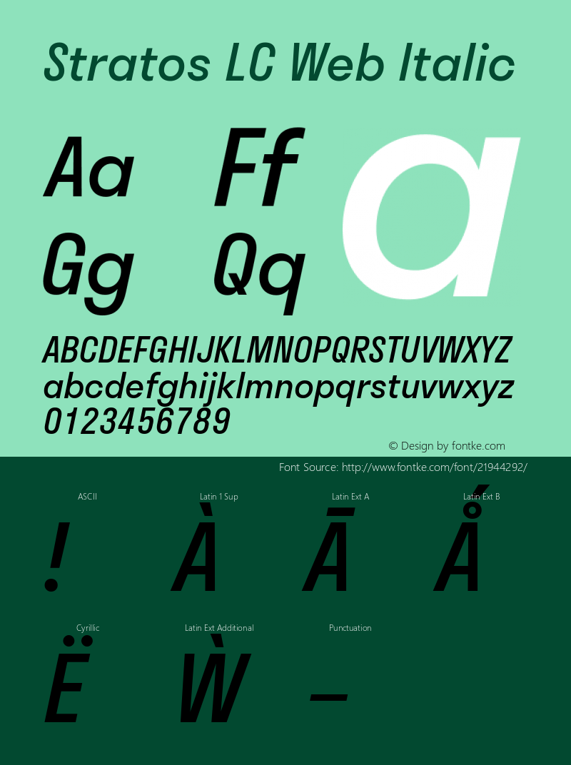 StratosLCWebItalic Version 1.0 Font Sample