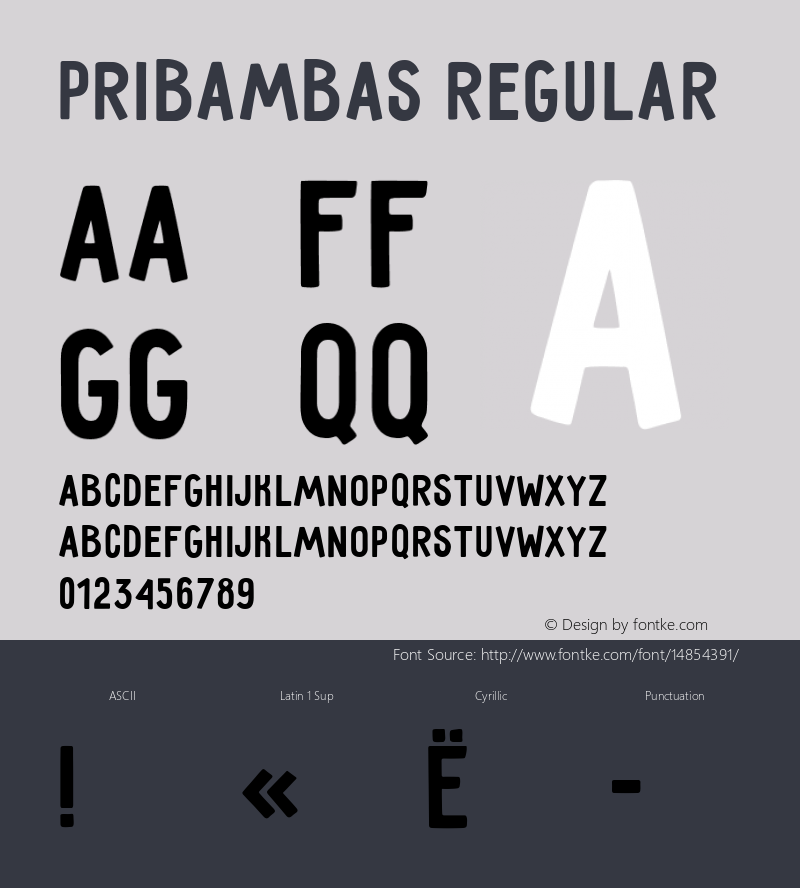 Pribambas Regular Version 2.000 Font Sample