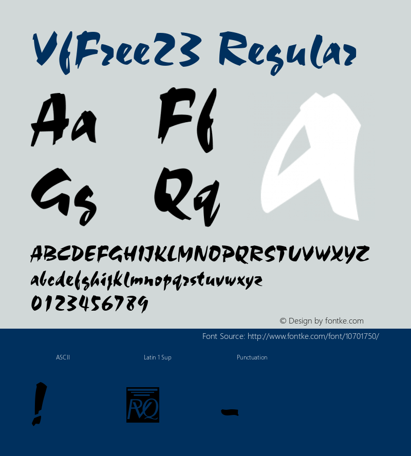 VfFree23 Regular 1.0 24/07/2003 Font Sample