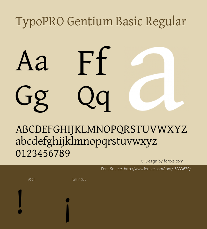 TypoPRO Gentium Basic Regular Version 1.102; 2013; Maintenance release Font Sample