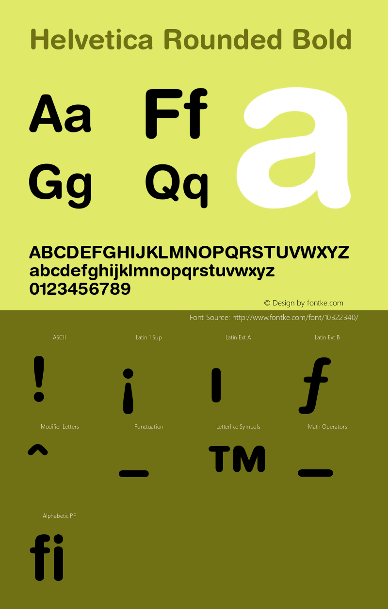 Helvetica Rounded Bold 001.001 Font Sample