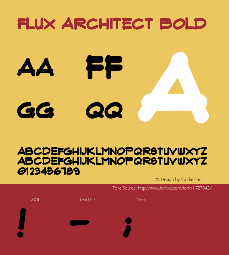 Flux Architect Bold Version 1.00 September 25, 2004, initial release Font Sample