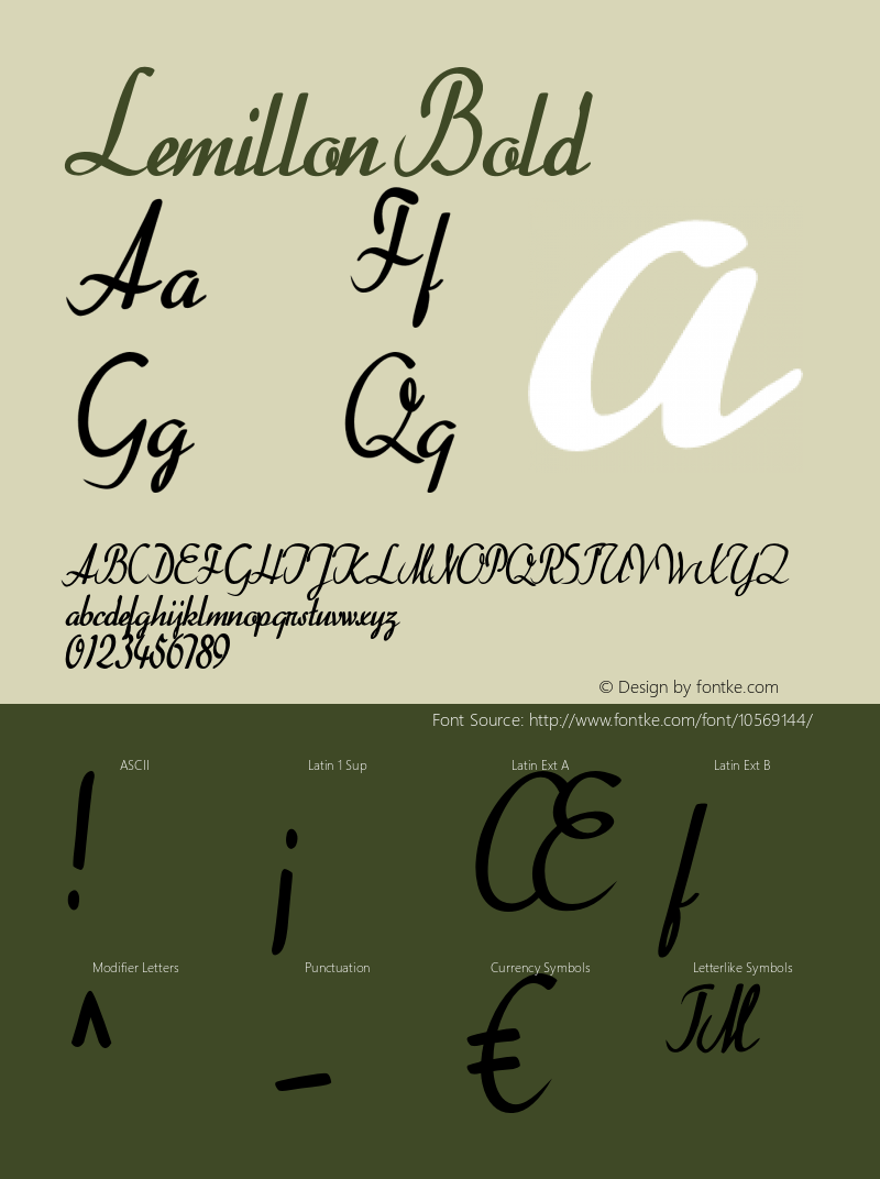 Lemillon Bold Version 1.000 Font Sample