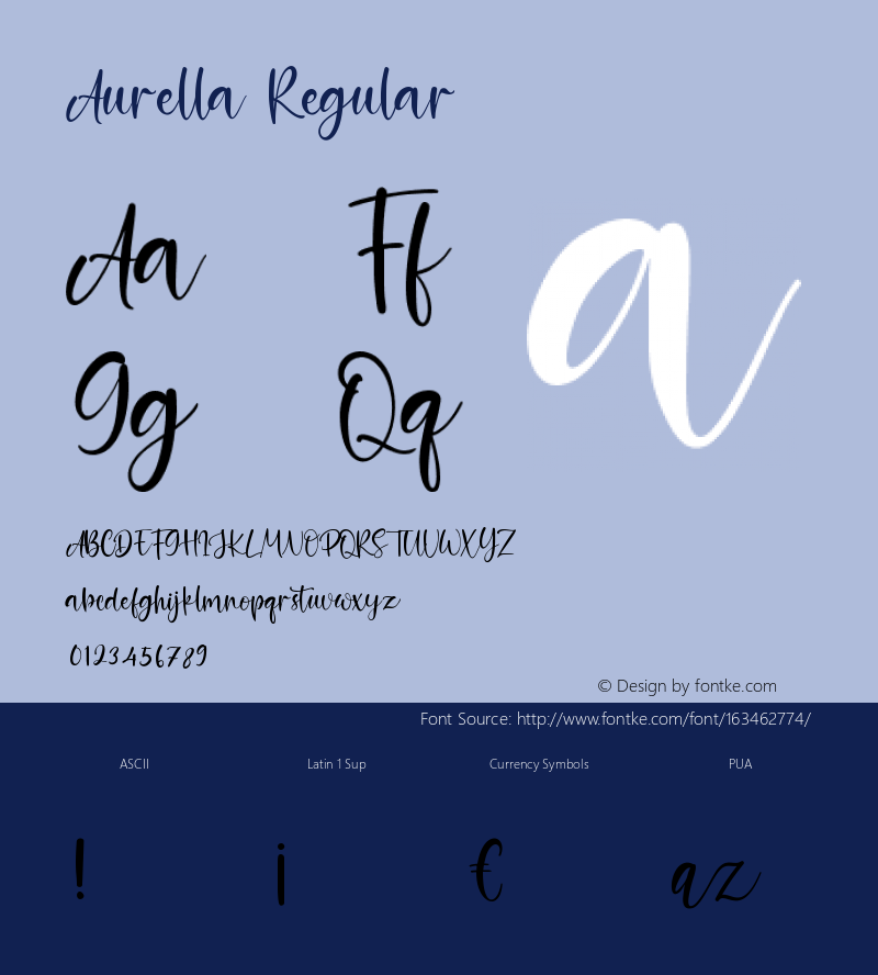 Aurella Version 001.000 Font Sample