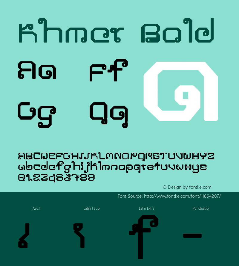 Khmer Bold Version 1.0 Font Sample