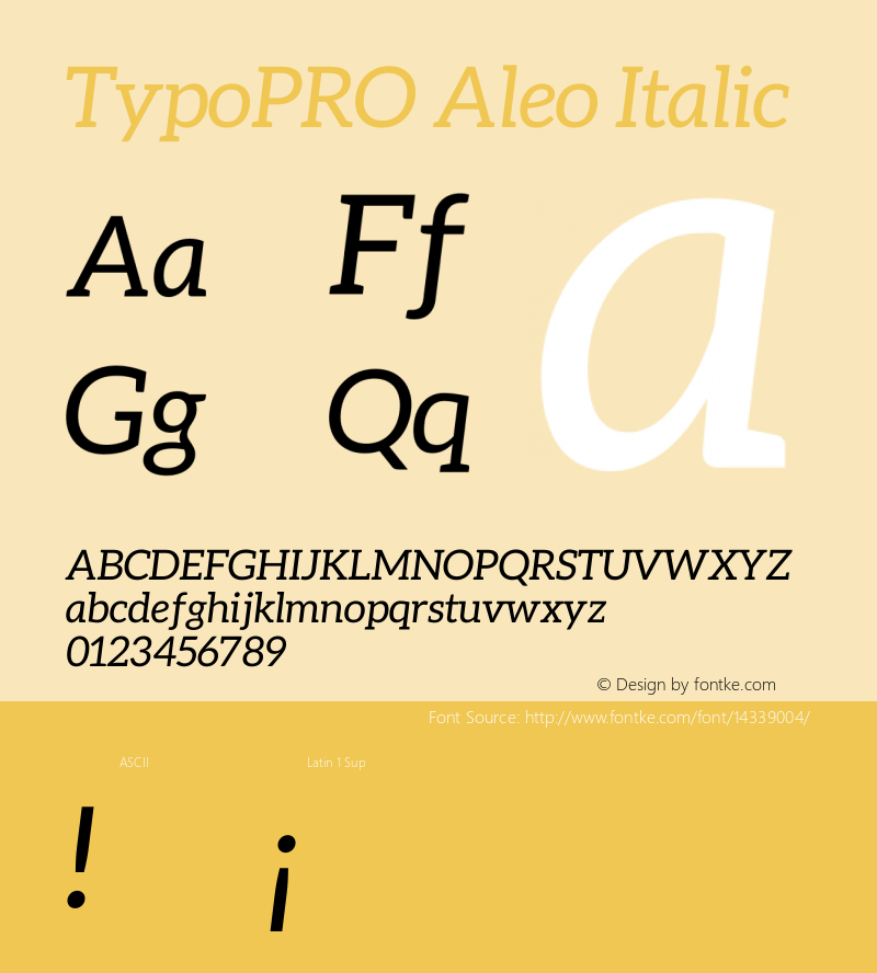 TypoPRO Aleo Italic Version 1.1 Font Sample