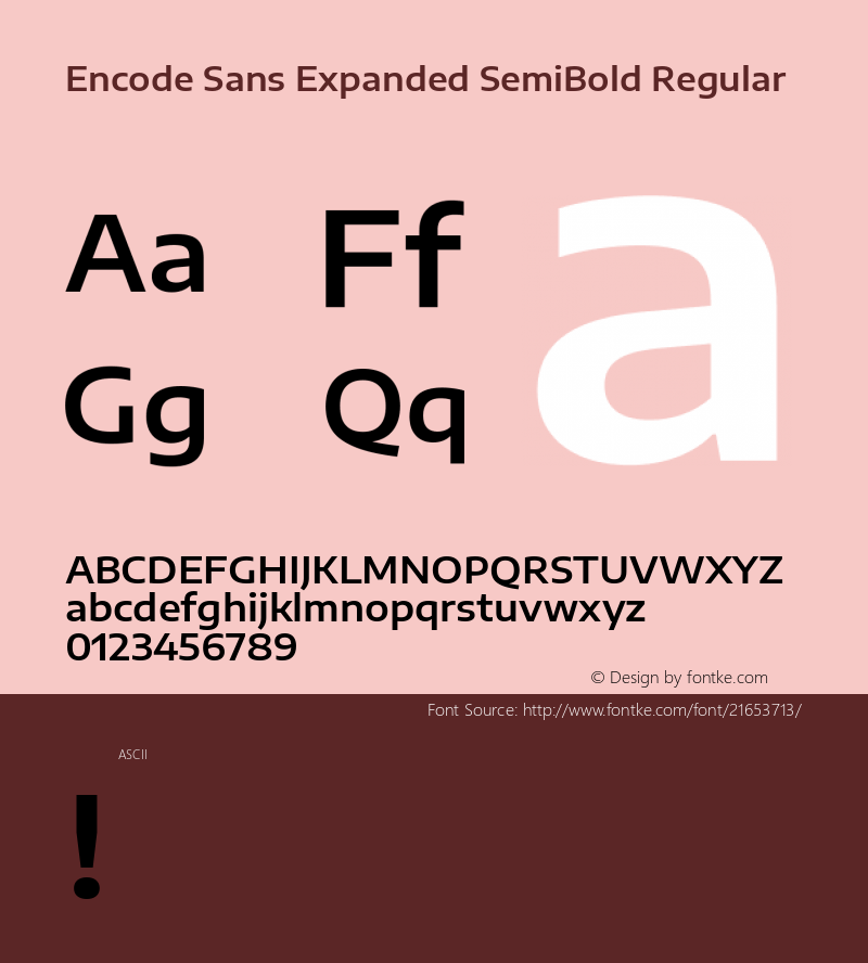 Encode Sans Expanded SemiBold Regular  Font Sample