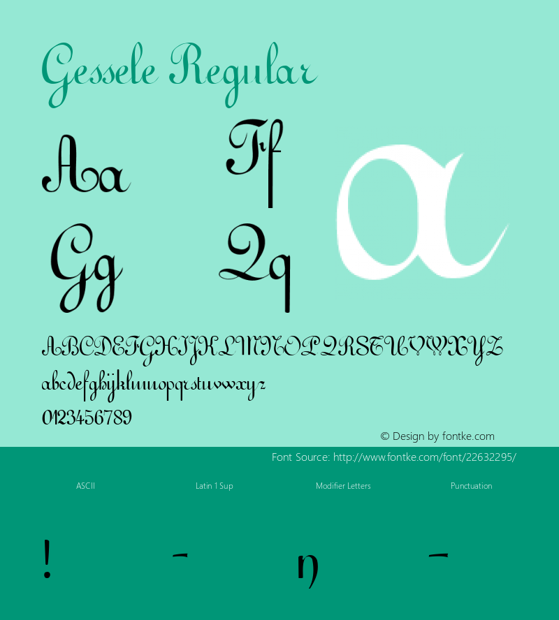 Gessele Regular Altsys Fontographer 3.5  5/28/92 Font Sample