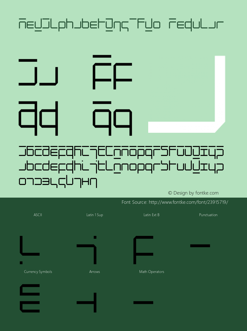 New Alphabet W95 Two Version 1.1 Font Sample