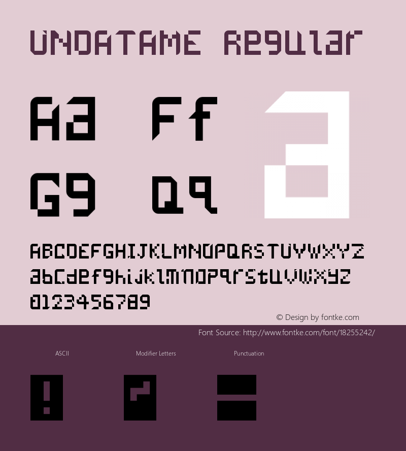 UNDATAME Regular Version 1.006 2009 Font Sample