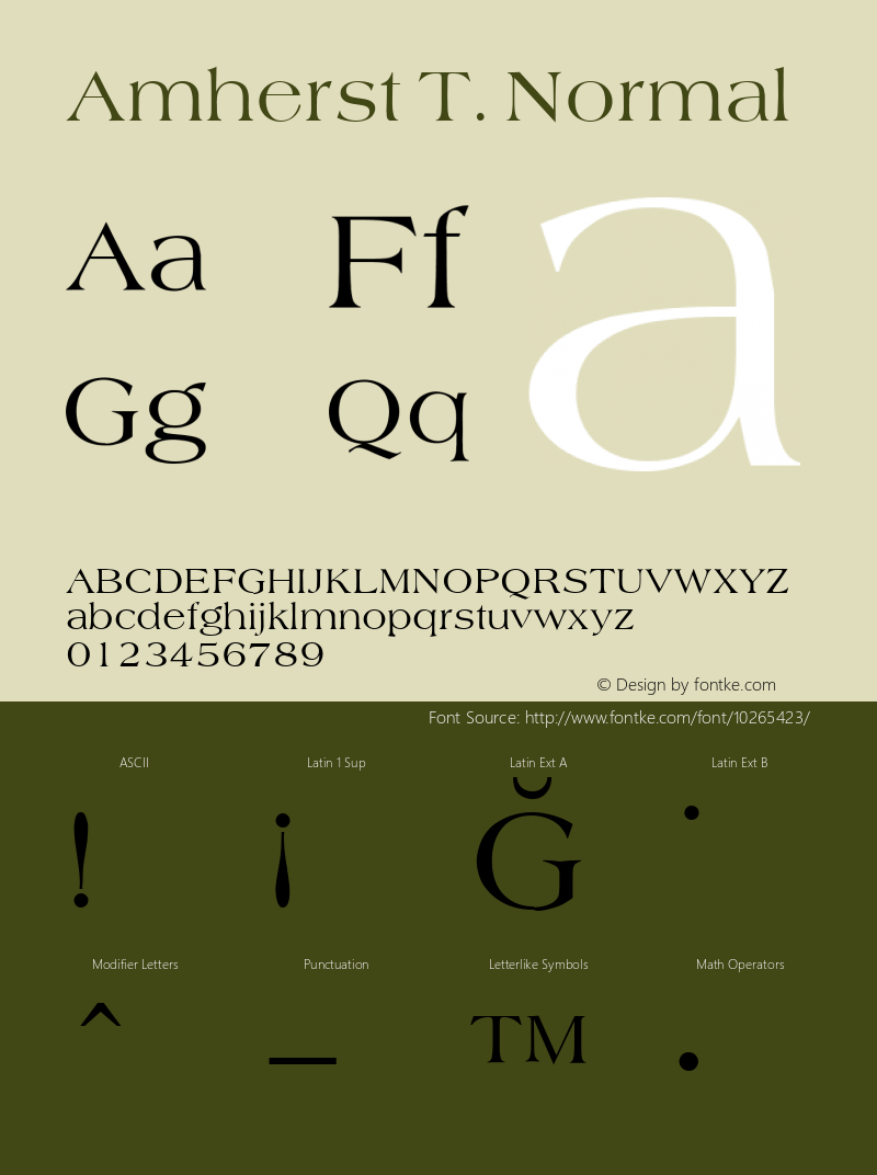 Amherst T. Normal 1.0 Font Sample