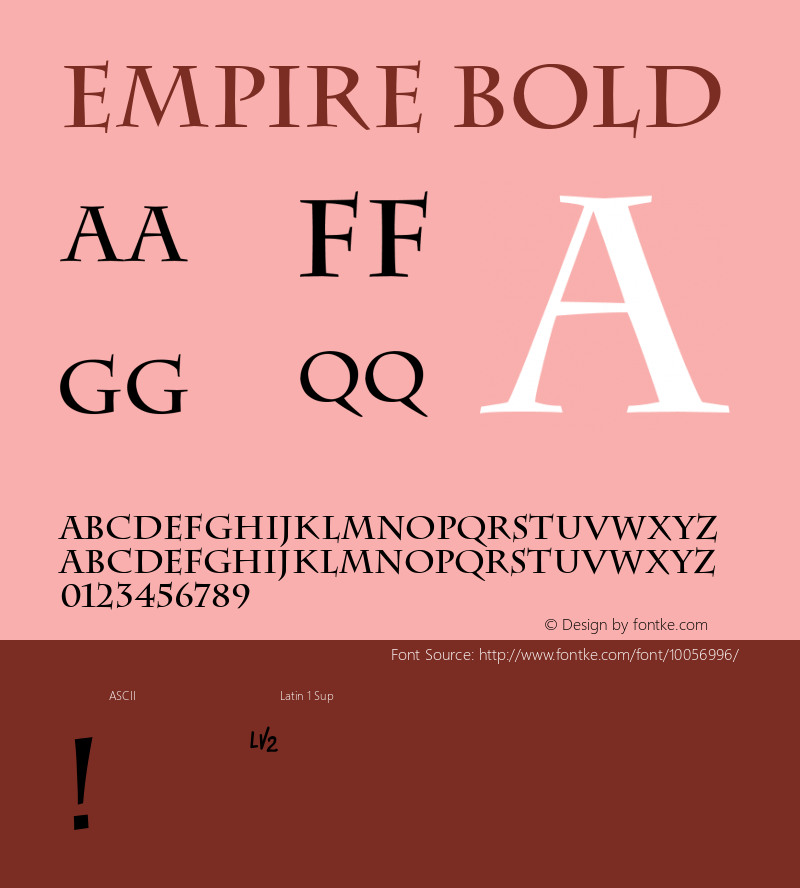 Empire Bold 1.000 Font Sample