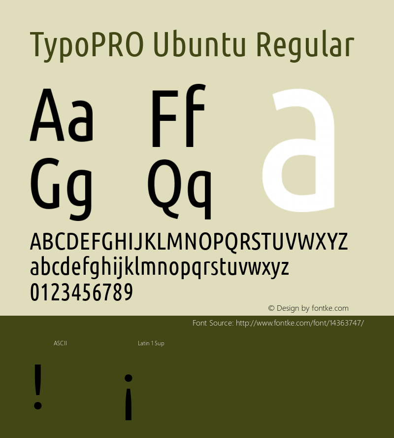 TypoPRO Ubuntu Regular Version 0.80 Font Sample