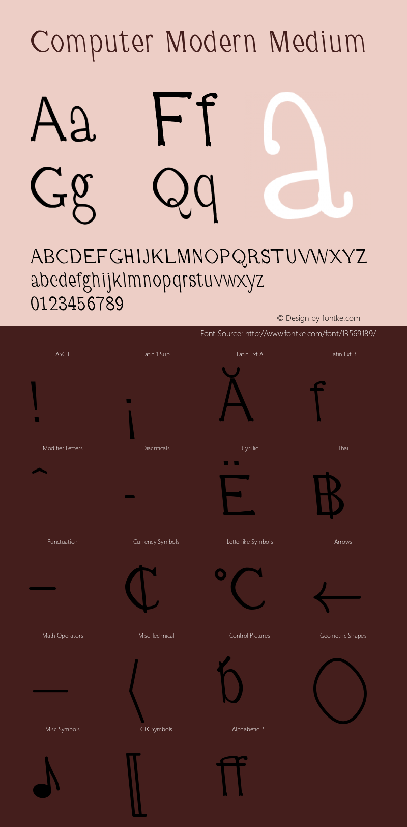 Computer Modern Medium Version 0.3 Font Sample