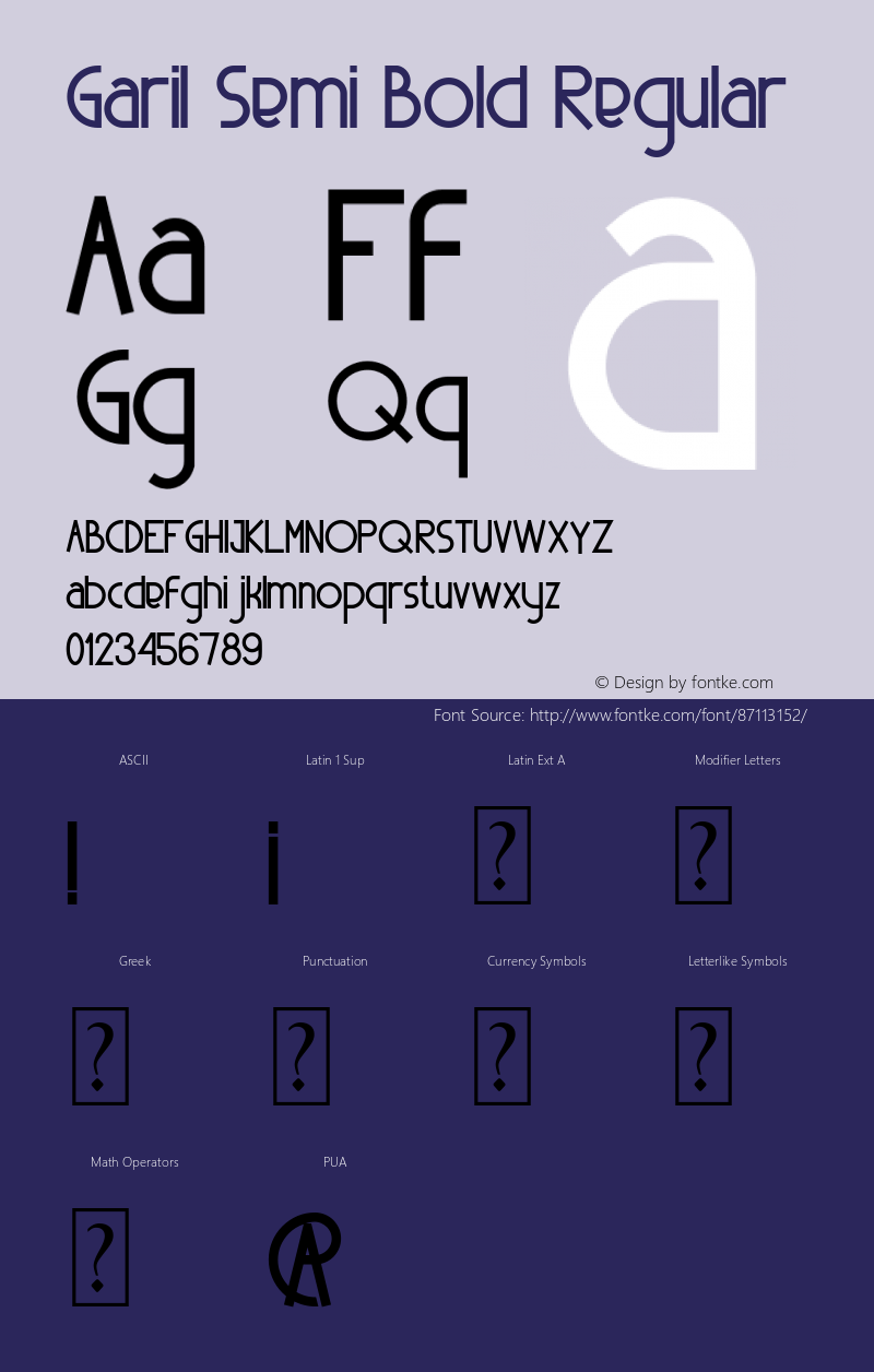 Garil Semi Bold Version 1.00;September 15, 2019;FontCreator 11.5.0.2422 64-bit Font Sample