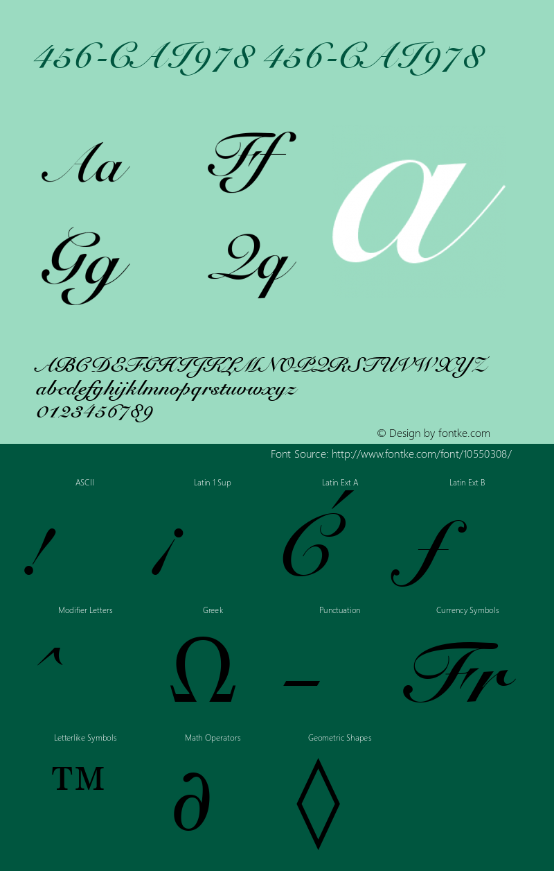 456-CAI978 456-CAI978 Version 3.0 Font Sample