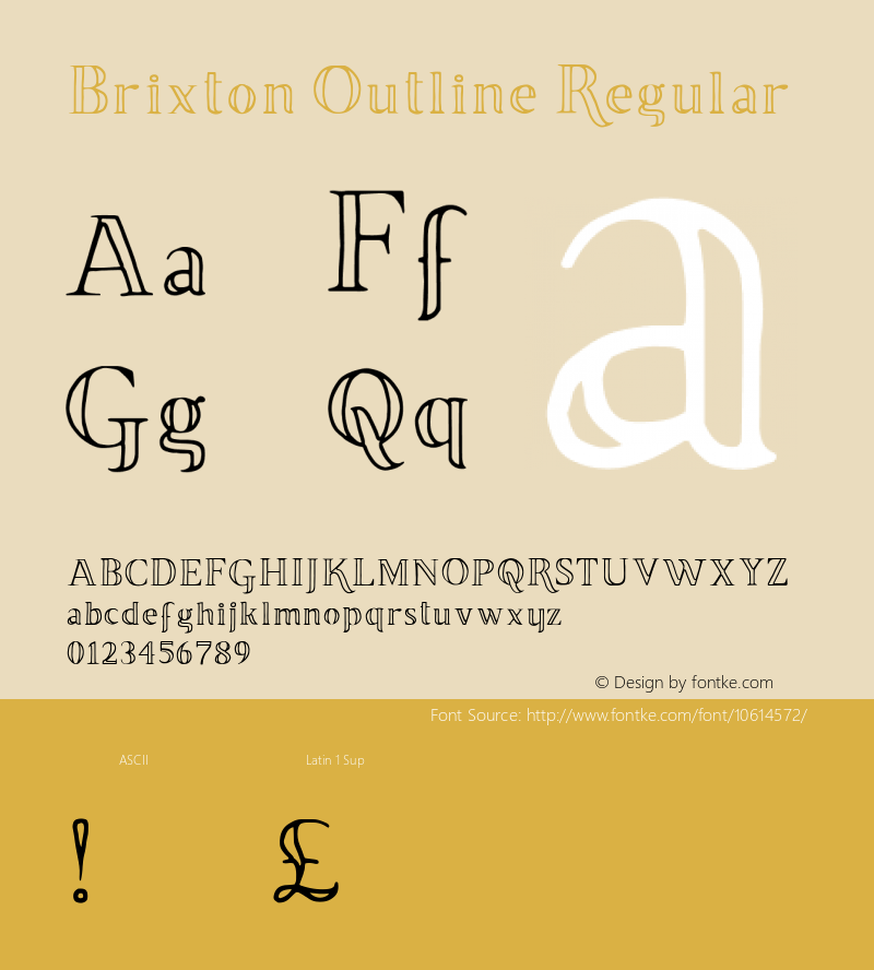 Brixton Outline Regular 001.001 Font Sample