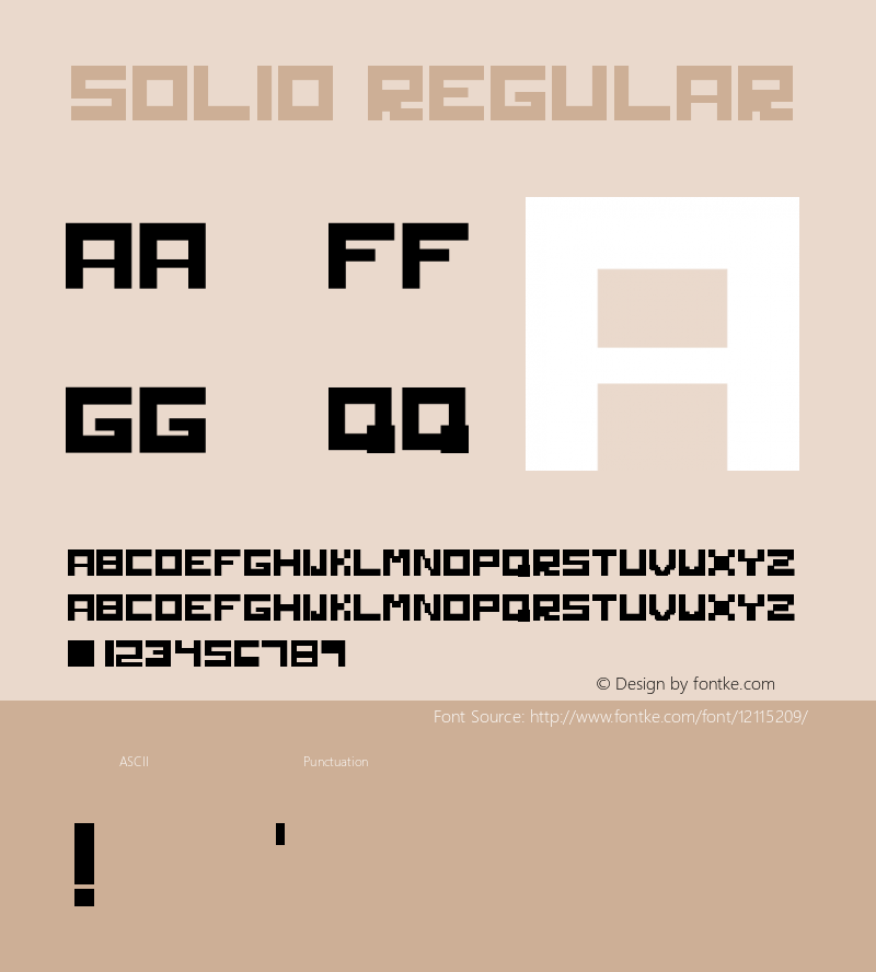 Solid Regular Version 1.0 Font Sample