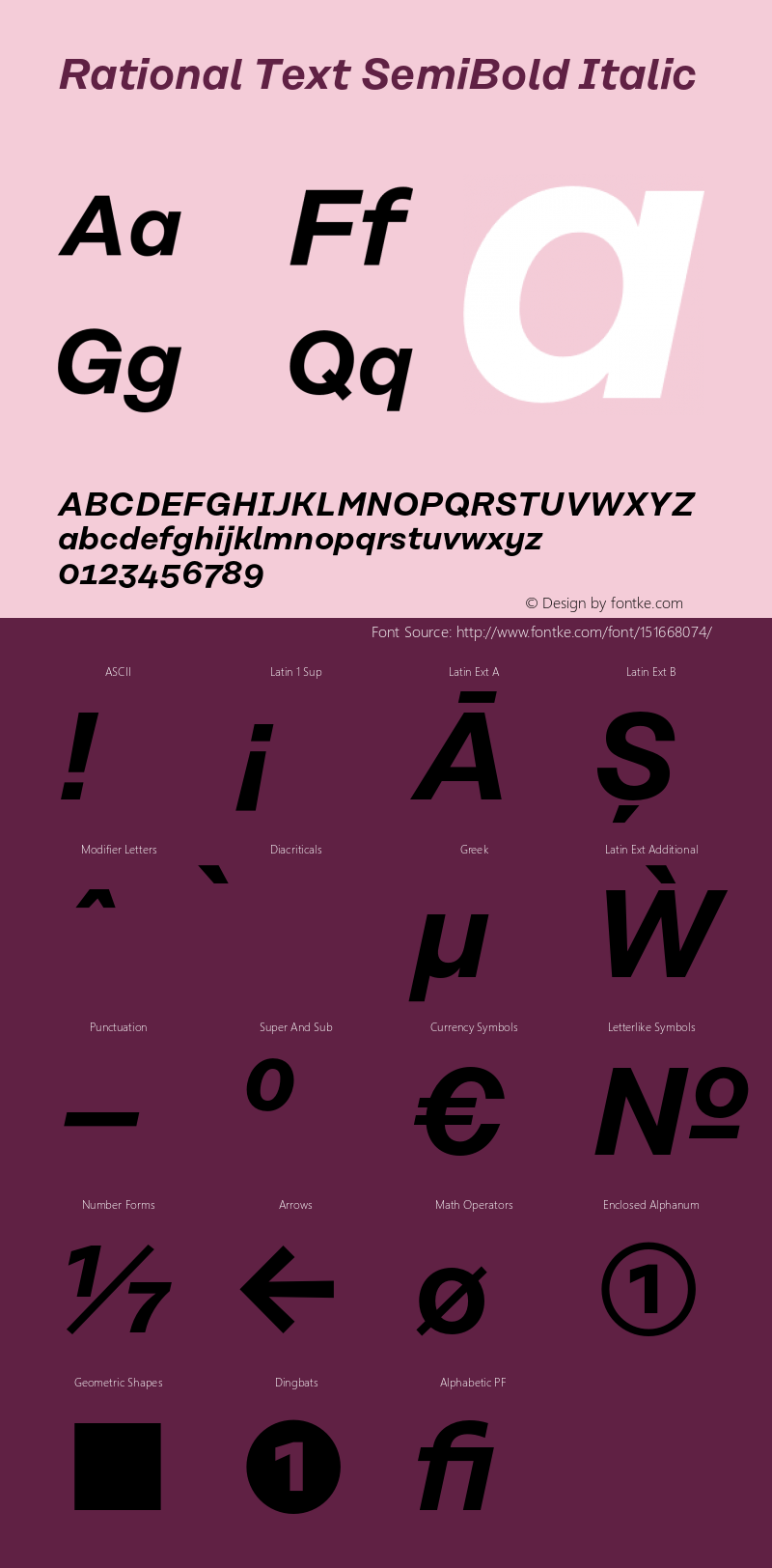 Rational Text SemiBold Italic Version 1.000;PS 001.000;hotconv 1.0.88;makeotf.lib2.5.64775 Font Sample