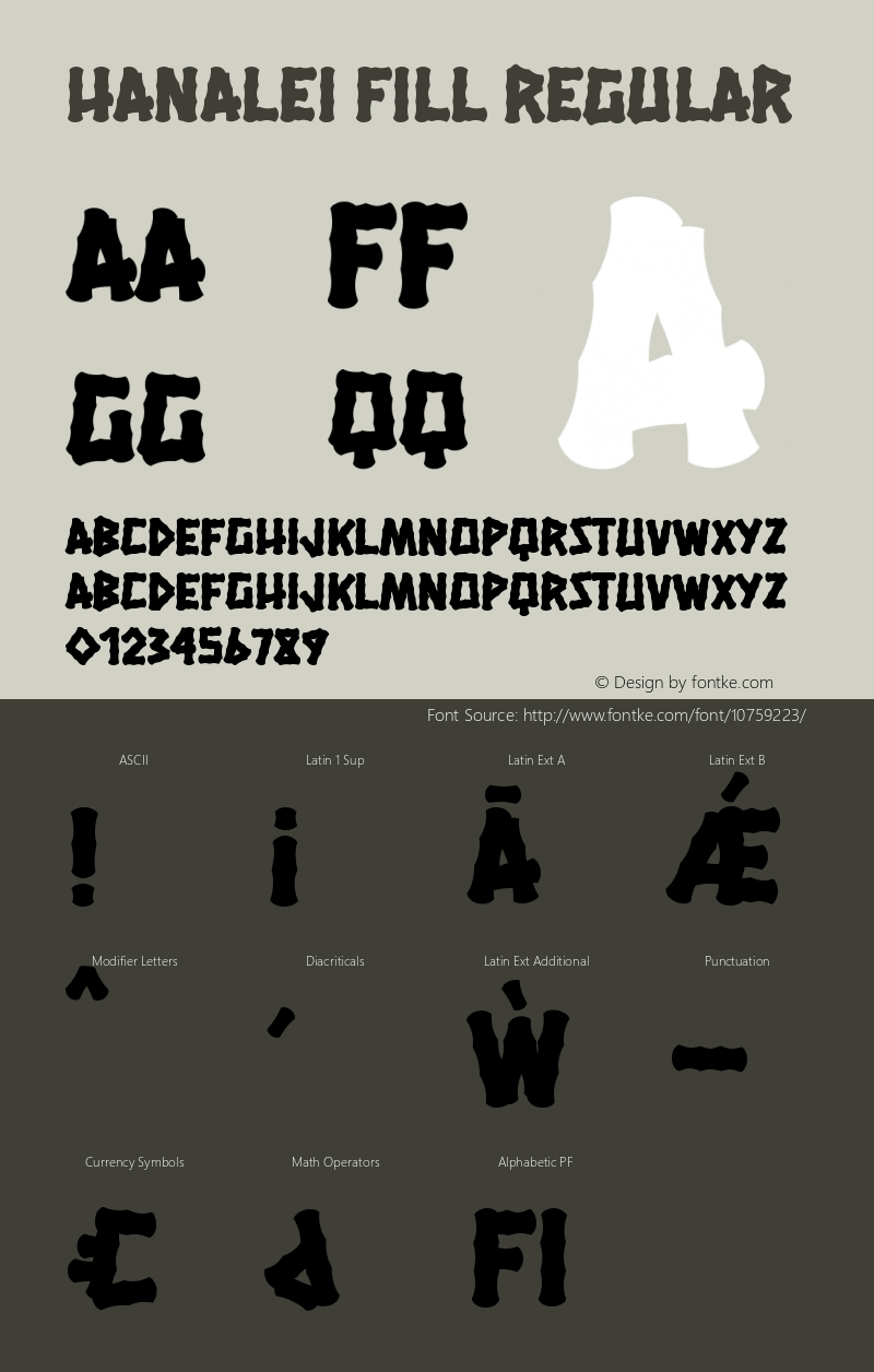 Hanalei Fill Regular Version 1.000 Font Sample